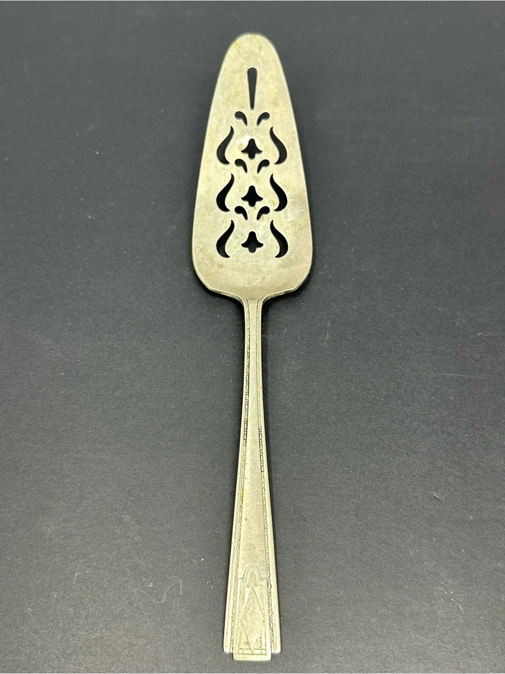 Antique National Silver Company E.P.N.S. Silverplate Pierced Pie Pastry Server